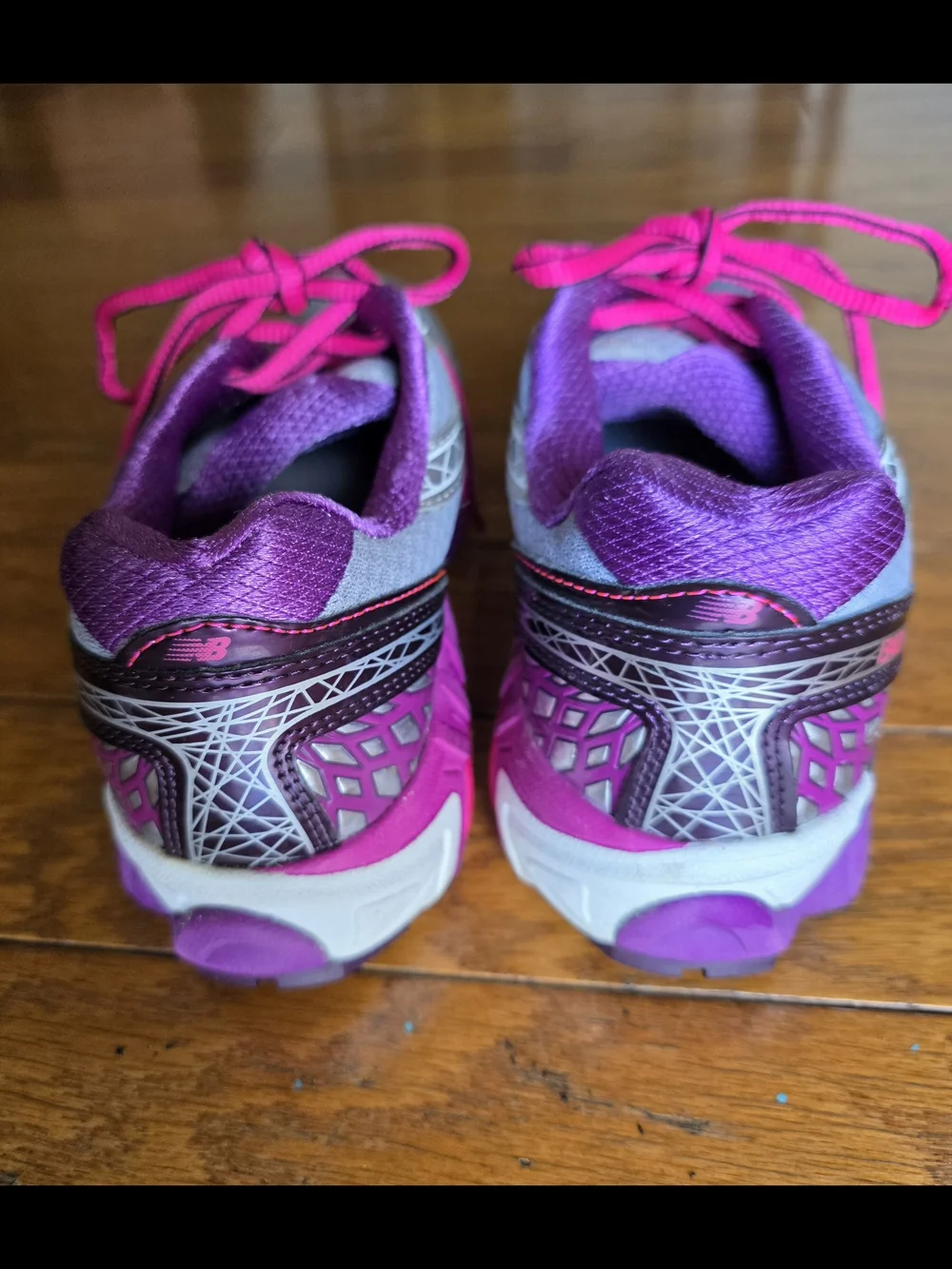 New Balance Women's Gray and Fuchsia Athletic Running Shoe